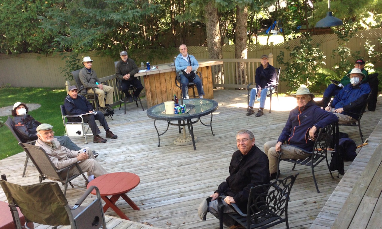 We meet outdoors and ...